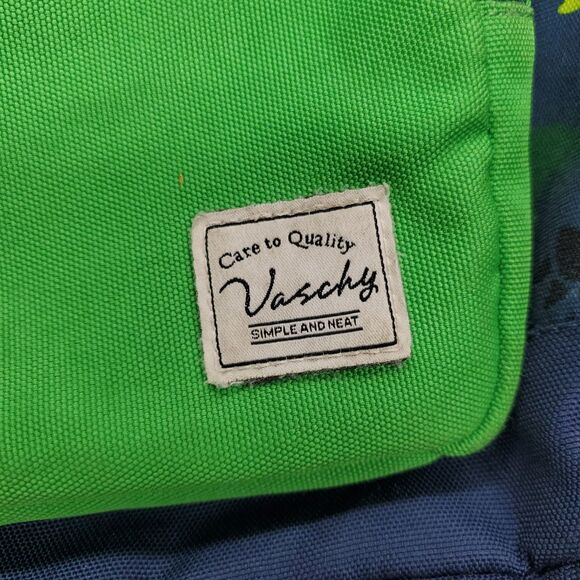 Vaschy Dinosaur Backpack 15″ x 11″ x 4.5″ Kids School Bag Navy Green Dino Print - Picture 4 of 6